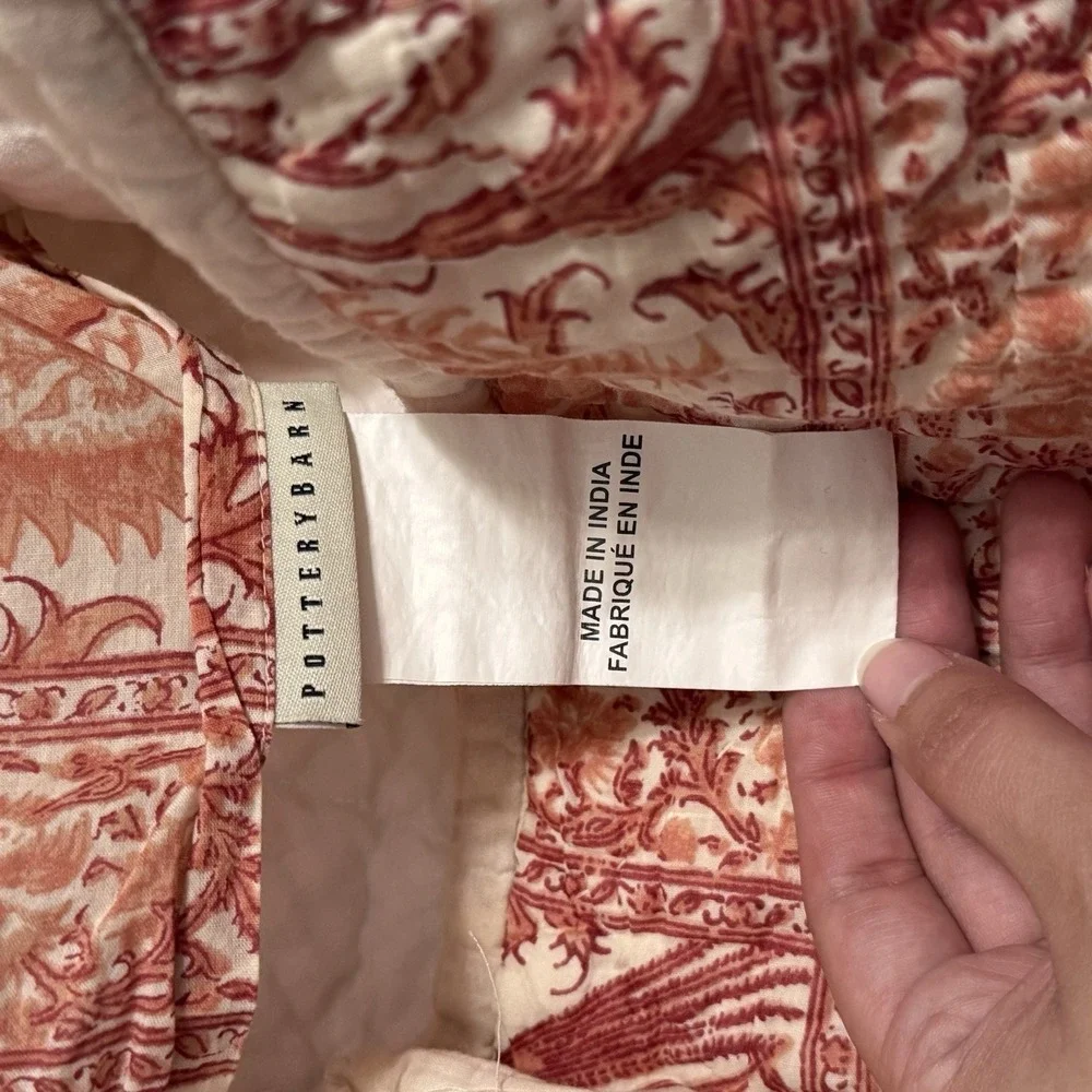 Pottery Barn Floral Bird Standard Pillow Shams Set 2 Cottagecore Bohemian Luxury